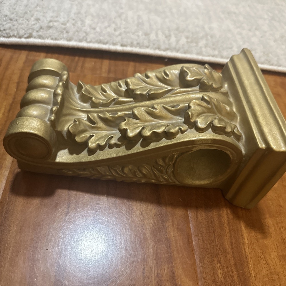 Gold Wall Shelf Sconce Acanthus Leaf Scroll French Baroque 6"x9"x3" Old Money